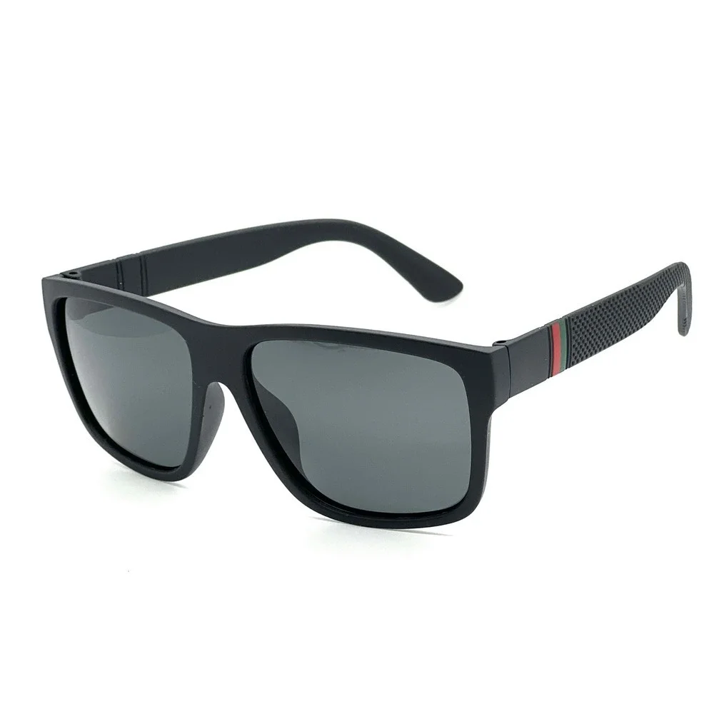 Men's Polarized Sunglasses Driving Square Frame Outdoor Dark Black Lens Lentes‎